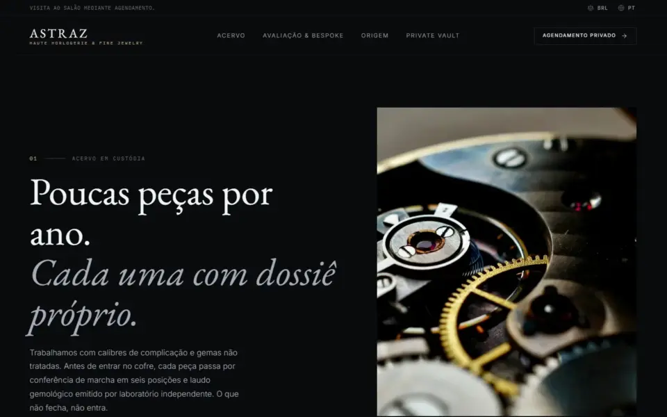 Página inicial do modelo Haute Horlogerie