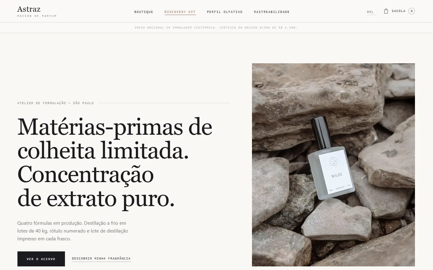 Página inicial do modelo Maison de Parfum